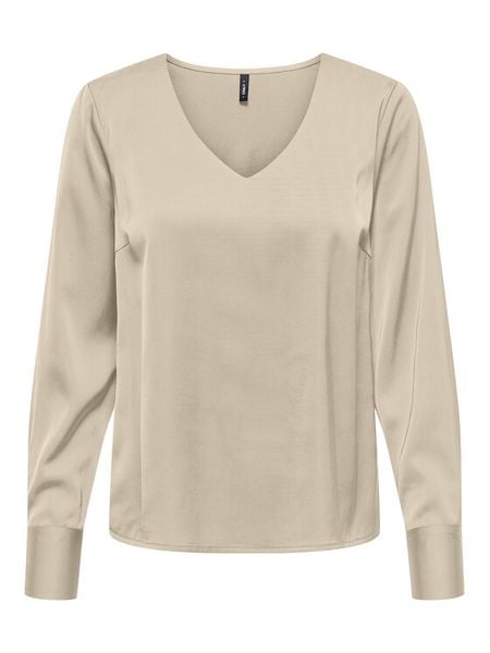 ONLY Bluzka Mika 15361191 Brązowy Regular Fit. Brązowe bluzki damskie Only, xs, bez wzorów, z syntetyku, bez kołnierzyka, bez ramiączek. Za 79.99 zł.