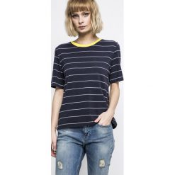 Only - Top. Szare topy damskie Only, z bawełny, z okrągłym kołnierzem, z krótkim rękawem. W wyprzedaży za 49.90 zł.