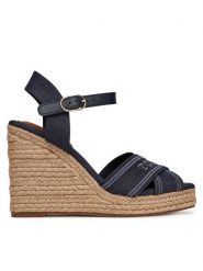 Tommy Hilfiger Espadryle Tommy Hilfiger Espad High Wedge FW0FW08668 Granatowy. Niebieskie sandały damskie Tommy Hilfiger, bez wzorów, z materiału, bez obcasa, bez zapięcia. Za 249.99 zł.