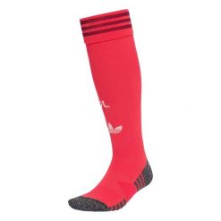 GETRY OLYMPIQUE LYONNAIS 26/27 TREFOIL. Czerwone legginsy sportowe męskie Adidas, bez wzorów, z bawełny, do piłki nożnej. Za 99.95 zł.