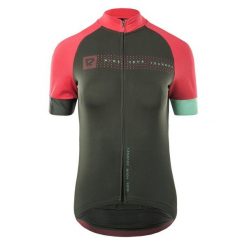 Damska Koszulka Kolarska Foxtrot. Czerwone bluzy sportowe damskie RADVIK, bez wzorów, bez kołnierzyka, bez ramiączek, rowerowe. Za 162.99 zł.