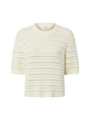 Opus Sweter z dzianiny - Ploomina Kobiety Bawełna biały, L. Białe swetry damskie Opus, l, bez wzorów, z bawełny, bez kołnierzyka, bez ramiączek, bez kaptura. Za 329.95 zł.