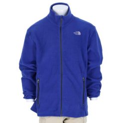 Męska retro niebieska polarowa kurtka TNF. Niebieskie kurtki męskie The North Face, l, bez wzorów, z polaru, trekkingowe. Za 170.36 zł.