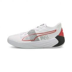 Buty koszykarskie męskie Puma Fusion Nitro. Białe buty sportowe męskie Puma, z materiału, bez zapięcia, do koszykówki. Za 477.00 zł.