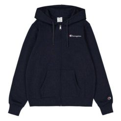 Bluza Damska Z Pełnym Zamkiem Błyskawicznym Z Markowym Rękawem. Niebieskie bluzy sportowe damskie Champion, bez wzorów, bez kaptura, trekkingowe. Za 333.99 zł.