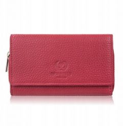 Paolo Peruzzi Portfel damski duży czerwony pojemny T-138-RD. Czerwone portfele damskie Paolo Peruzzi, bez wzorów. Za 155.19 zł.