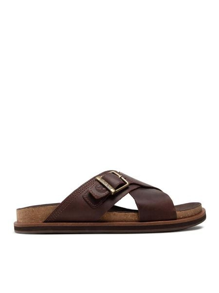 Timberland Klapki Amalfi Vibes Slide TB0A41A1V131 Brązowy. Brązowe klapki męskie Timberland, ze skóry. Za 449.99 zł.