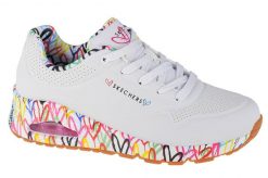 Buty do chodzenia damskie Skechers Uno. Białe obuwie sportowe damskie Skechers, bez wzorów, z gumy, trekkingowe. Za 329.00 zł.