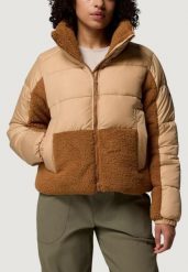 Kurtka puchowa Kobieta COLUMBIA Leadbetter Point™ II Sherpa Hybrid. Brązowe kurtki damskie Columbia, na zimę, s, bez wzorów, z materiału, bez kaptura. Za 773.65 zł.