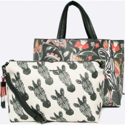 Desigual - Torebka. Szare torebki do ręki damskie Desigual, z materiału. W wyprzedaży za 229.90 zł.