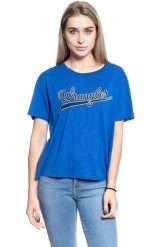 T-SHIRT DAMSKI WRANGLER DRAPE TEE COBALT BLUE W7P7F6B09 112132065. Niebieskie t-shirty damskie Wrangler, s, bez wzorów, bez kołnierzyka. W wyprzedaży za 39.99 zł.