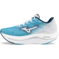 Damskie buty do biegania Mizuno Wave Rebellion Flash 2. Niebieskie obuwie sportowe damskie Mizuno, bez wzorów, z materiału, do biegania, mizuno wave. Za 399.99 zł.