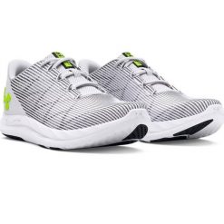 Buty do biegania męskie Under Armour Speed Swift. Białe buty sportowe męskie Under Armour, z materiału, bez zapięcia, do biegania. Za 257.99 zł.