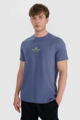 4F T-shirt regular z nadrukiem męski - granatowy XL. Niebieskie t-shirty męskie 4f, m, bez wzorów, z bawełny, klasyczne, bez kołnierzyka. Za 59.99 zł.