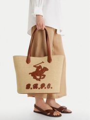 Beverly Hills Polo Club Torebka CEO-BHPC-S-003-09 Beżowy. Brązowe torebki do ręki damskie Beverly Hills Polo Club, bez wzorów, z materiału, bez dodatków. Za 206.99 zł.