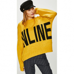 Trendyol - Sweter. Pomarańczowe swetry damskie Trendyol, z dzianiny, z okrągłym kołnierzem. Za 79.90 zł.