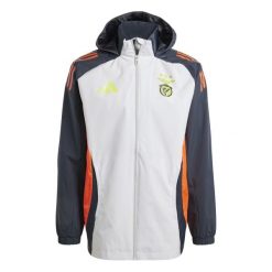 Kurtka wodoodporna Benfica Lisbonne Tiro 2024/25. Szare kurtki męskie Adidas, s, bez wzorów, z materiału, bez kaptura. Za 309.95 zł.