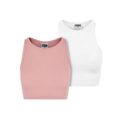 Top W Prążki Dla Kobiet (zestaw 2 Sztuk). Brązowe t-shirty damskie Urban Classics, m, bez wzorów, sportowe, bez kołnierzyka. Za 67.99 zł.