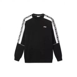 Bluza sportowa męska Fila Teom Crew Sweat. Czarne bluzy męskie Fila, m, bez wzorów, z bawełny, bez kaptura. Za 129.00 zł.