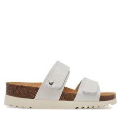 Klapki Scholl. Białe klapki damskie Scholl, bez wzorów, bez obcasa. Za 339.99 zł.