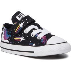 Trampki CONVERSE - Ctas 1V Ox 765476C Black/Mod Pink/White. Czarne trampki i tenisówki dziewczęce Converse, bez wzorów, z gumy, bez zapięcia. Za 129.00 zł.
