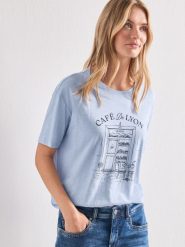 Street One Koszulka Kobiety Bawełna niebieski, 44. Niebieskie t-shirty damskie Street One, bez wzorów, z bawełny, street, bez kołnierzyka. Za 129.95 zł.