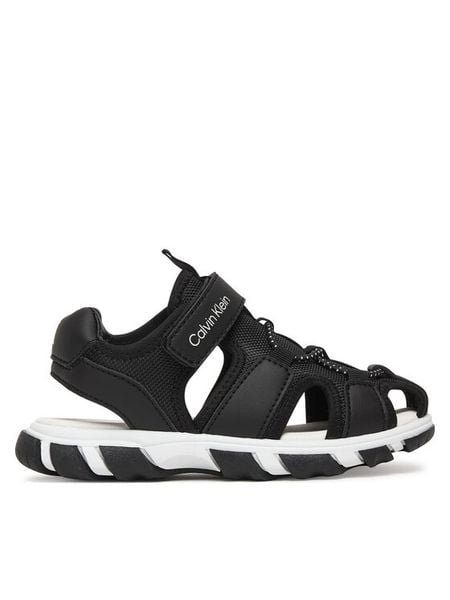 Calvin Klein Sandały Velcro Sandal V1B2-83320-1591 Czarny. Czarne sandały chłopięce Calvin Klein, z materiału, bez zapięcia. Za 288.99 zł.