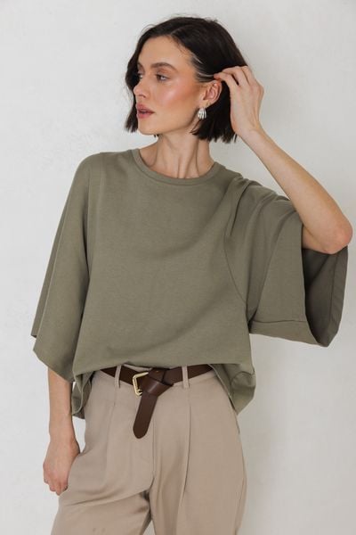 T-SHIRT LUNA OLIWKA M - Flawless. T-shirty damskie Flawless, m, bez wzorów, z bawełny, klasyczne, bez kołnierzyka. Za 259.00 zł.