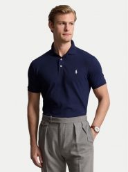 Polo Ralph Lauren Polo 710941439003 Granatowy Custom Slim Fit. Niebieskie koszulki polo męskie Polo Ralph Lauren, m, bez wzorów, z bawełny, bez ramiączek. Za 299.00 zł.