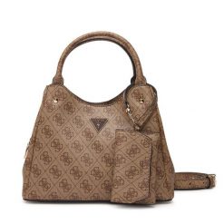 Torebka Guess. Brązowe torebki do ręki damskie Guess, z aplikacjami, bez dodatków. Za 584.99 zł.
