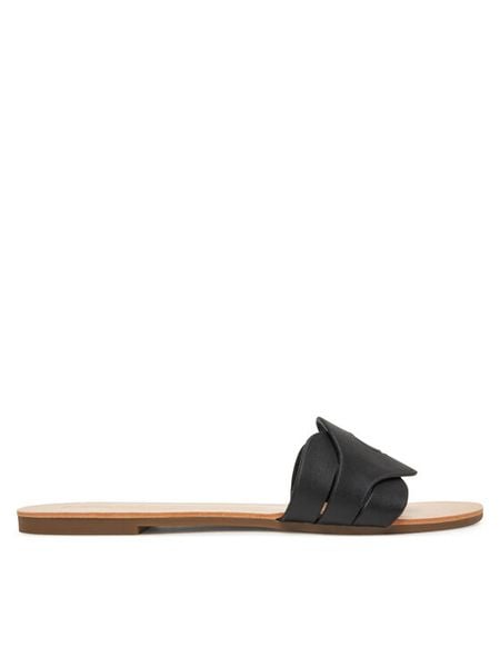 ONLY Shoes Klapki Onlfeli-6 Czarny. Czarne klapki damskie ONLY Shoes, bez wzorów, ze skóry, bez obcasa. Za 89.99 zł.