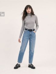 Prążkowany sweter z golfem z wiskozą - szary. Szare swetry damskie Sinsay, l, bez wzorów, prążkowane, bez kołnierzyka, bez ramiączek, bez kaptura. Za 39.99 zł.