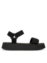 Calvin Klein Jeans Sandały Sandal Velcro Webbing Mg YW0YW01693 Czarny. Czarne sandały damskie Calvin Klein Jeans, bez wzorów, z jeansu, bez obcasa, na koturnie, bez zapięcia. Za 189.99 zł.