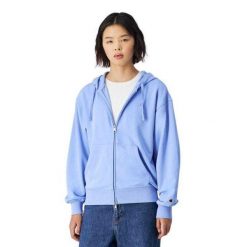 Bluza Rozpinana Damska Jeden Kolor. Niebieskie bluzy damskie Champion, l, bez wzorów, z bawełny, z kapturem. Za 386.99 zł.