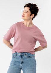 Gładki t-shirt, Comfort Fit, T-RODOS. Czerwone t-shirty damskie Volcano, m, z aplikacjami, z bawełny, bez kołnierzyka. Za 59.99 zł.