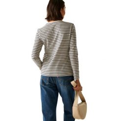 T-shirt Damski Paski Z Długim Rękawem Federica. Białe t-shirty damskie Regatta, xl, bez wzorów, z bawełny, bez kołnierzyka. Za 96.99 zł.