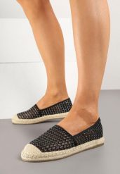 Czarne Siateczkowe Espadryle Ozdobione Plecionką Telovianna. Czarne espadryle damskie Born2be, na lato, bez wzorów, z jeansu, bez obcasa, bez zapięcia. Za 79.99 zł.