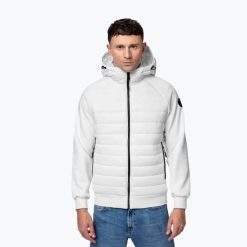 Kurtka męska Pitbull Palomar Padded Hooded Hybrid. Białe kurtki męskie PITBULL, m, bez wzorów, z materiału, eleganckie, bez kaptura. Za 219.99 zł.