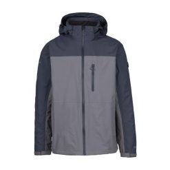 Trespass Curbridge - Męska kurtka przeciwdeszczowa Storm Grey. Szare kurtki męskie Trespass, na lato, m, bez wzorów, sportowe, bez kaptura. Za 332.99 zł.
