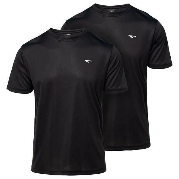T-shirt Męski Trening Jodin 2pak. Czarne koszulki sportowe męskie Hi-tec, l, bez wzorów, z materiału, bez kołnierzyka. Za 88.99 zł.