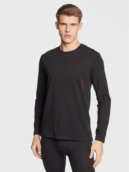 Hugo Longsleeve 50485298 Czarny Regular Fit. Czarne bluzki z długim rękawem męskie Hugo, m, bez wzorów, z bawełny, bez kołnierzyka. Za 99.99 zł.