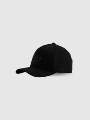 4F Czapka z daszkiem strapback uniseks 4F x Drift Masters - czarna L/XL. Czarne czapki i kapelusze damskie 4f, z aplikacjami, z bawełny, sportowe. Za 119.99 zł.