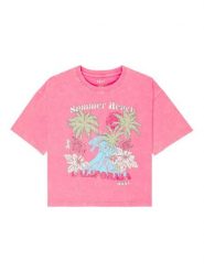 Roxy T-Shirt Daisy Season ERGZT04138 Różowy Regular Fit. Czerwone t-shirty i topy dla dziewczynek Roxy, bez wzorów, bez ramiączek. Za 109.99 zł.