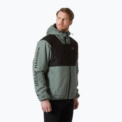Kurtka przeciwdeszczowa męska Helly Hansen Ervik Ins Rain. Czarne kurtki męskie Helly Hansen, m, bez wzorów, klasyczne, z kapturem. Za 689.99 zł.