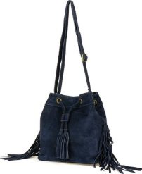 Beltimore Granat Torebka damska skórzana zamsz troczki worek W03. Torebki do ręki damskie Beltimore, bez wzorów, z zamszu, bez dodatków. Za 159.49 zł.