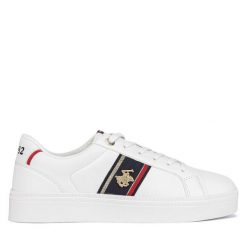 Sneakersy Beverly Hills Polo Club. Białe trampki i tenisówki damskie Beverly Hills Polo Club, bez wzorów, bez zapięcia. Za 199.99 zł.