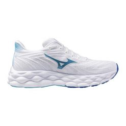 Damskie buty do biegania Mizuno Wave Sky 8. Białe obuwie sportowe damskie Mizuno, bez wzorów, z materiału, do biegania, mizuno wave. Za 459.99 zł.