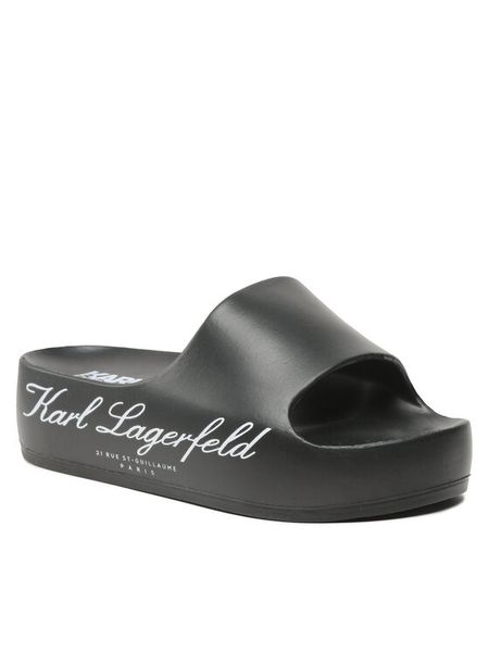 KARL LAGERFELD Klapki KL86000 Czarny. Czarne klapki damskie KARL LAGERFELD, bez wzorów, z syntetyku, bez obcasa. Za 311.99 zł.