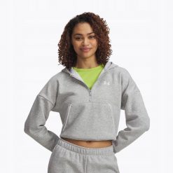Bluza Damska Under Armour Z Zamkiem Do Połowy Sportowa UA Hoodie. Szare bluzy damskie Under Armour, bez wzorów, bez kaptura. Za 129.99 zł.