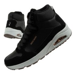 Buty Skechers Uno-World Of Gems 155217/BBK czarne. Czarne obuwie sportowe damskie bez wzorów, ze skóry. Za 449.36 zł.